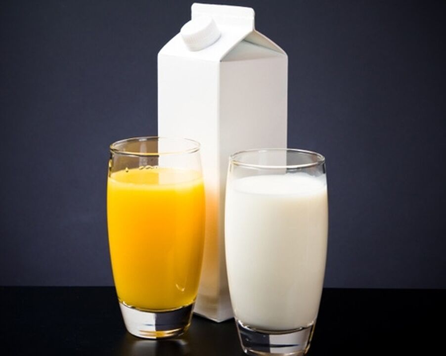 Milk and carrot juice are an integral cocktail that raises male potency